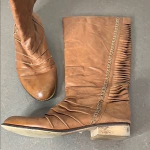 Very Volatile Fringe Brown Leather Boots